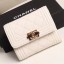 Fake Chanel Quilted Grained Calfskin Boy Small Flap Wallet A81996 White 2019 Collection CE01793