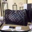 Fake Chanel Quilted Waxed Leather Shopping Bag Black 2019 Collection CE02578