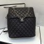 Fake Chanel Quilting sheepskin Backpack Bag A91122 black with silver hardware CE02272