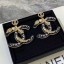 Fake Chanel Resin Carved Metal CC Pendant Earrings Transparent/Gold 2019 Collection CE01709