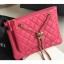 Fake Chanel Shiny Lambskin Double Clutch with Chain Bag AP1073 Dark Pink 2020 CE02737