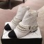 Fake Designer Chanel Pearl Chain Buckle Short Boots White 2019 Collection CE04160
