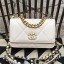 Fake Luxury Chanel 19 Quilted Goatskin Wallet on Chain WOC AP0957 White 2019 Collection CE03842