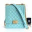 Fashion Chanel Boy North/South Flap Shoulder Bag AS0130 Blue 2019 CE03720