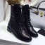 Fashion Chanel Calfskin Short Flat Lace-up Boots G34953 Black Leather 2019 Collection CE03855