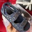 Fashion Chanel CC Logo Magic Loop Beach Sandals denim blue 2020 CE04359