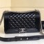 Fashion Chanel Vintage Quilted Leather Medium 25cm Boy Flap Bag Black 2019 Collection CE03903