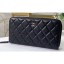 Fashion Copy Chanel Classic Long Zipped Wallet 31507 Lambskin Black/Silver CE04176