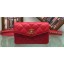 Fashion Fake Chanel Vintage Chain Belt Quilted Fanny Pack Waist Flap Bag Lambskin Red CE02014