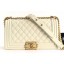 Fashion Imitation Chanel Caviar Leather Boy Flap Medium Bag Creamy CE02082
