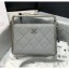 Fashion Replica Chanel Lambskin & Silver-Tone Metal Clutch AS1732 Grey 2020 Collection CE02182