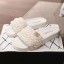 Fashion Replica Chanel Tweed Pearls Flat Mule Slide Sandals G35696 White 2020 Collection CE02709
