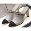 High Imitation Chanel Heel 8.5cm Chain Mules Gray 2020 CE03128