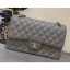 High Quality Chanel caviar leather 1112 Classic Medium flap bag gray with Silver Hardware CE01490