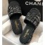 High Quality Chanel Heel CC Logo Tweed Mules Black 2020 CE00857
