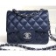 High Quality Chanel Lambskin Mini Classic Flap Bag A1115 Navy Blue CE02991
