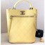 High Quality Imitation Chanel Calfskin Front Zip Large Bucket Bag AS0578 Yellow 2019 CE00683