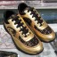 High Quality Imitation Chanel Metallic Leather and Tweed Low-Top Sneakers G35060 Black/Gold 2019 Collection CE01376