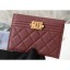 High Quality Replica Chanel Caviar Leather Boy Card Holder A84431 Burgundy CE02444
