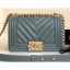 High Quality Replica Chanel Caviar Leather Chevron Boy Flap Small Bag Gray Green/Gold CE01773