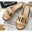 High Quality Replica Chanel Heel Logo Mules Lambskin Beige 2020 CE03064