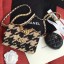 Imitation 1:1 Chanel 19 Houndstooth Tweed Wallet on Chain WOC and Coin Purse AP0985 Beige/Black 2019 Collection CE01483