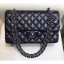 Imitation 1:1 Chanel Lambskin Classic Flap Medium Bag A01112 Black with Silver Hardware 2018 CE04256