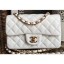 Imitation 1:1 Chanel Lambskin Small Classic Flap Bag A1116 White CE02762