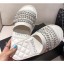 Imitation AAA Chanel Chain and Pearl Mules Slipper Sandals White 2020 CE03988