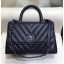 Imitation AAA Chanel Chevron Grained Calfskin Small Flap Bag with Top Handle A92990 Black 2018 CE02159