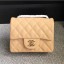 Imitation Chanel Classic Flap Mini Bag A1115 in Caviar Leather Apricot with Golden Hardware CE00802