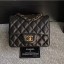 Imitation Chanel Classic Flap Mini Bag A1115 in Lambskin Leather Black with Vintage Golden Hardware CE03077