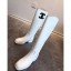 Imitation Chanel Classic Leather CC Flat High Boots White Collection CE03254