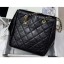 Imitation Chanel Crinkled Calfskin Shopping Tote Bag Black 2020 CE01309