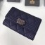 Imitation Chanel Grained Leather Small Flap Boy Wallet A80603 Navy Blue 2019 Collection CE01197