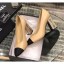 Imitation Chanel Heel 8cm Lambskin/Grosgrain Pumps G34905 apricot/Black 2019 CE03725
