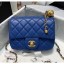 Imitation Chanel Lambskin & Gold-Tone Metal Flap Bag AS1786 Blue 2020 Collection CE01781