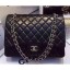 Imitation Chanel Lambskin Classic Flap 33cm Bag Black With Silver Hardware 2018 CE01820