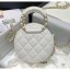 Imitation Chanel Lambskin Clutch With Chain & Round Handles AP1176 Whtie 2020 Collection CE01461