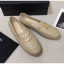Imitation Chanel Lambskin Flat Loafers With Metal CC Logo Nude 2020 Collection CE01410