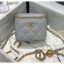 Imitation Chanel Lambskin Small Classic Box with Chain And Gold Metal Ball AP1447 Grey 2020 Collection CE01525