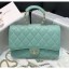 Imitation Chanel Lambskin Wallet on Chain With Round Handle AP1177 Light Green 2020 Collection CE02487