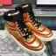 Imitation Chanel Metallic Leather High-Top Sneakers G35063 Gold/Red 2019 Collection CE00997