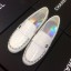 Imitation Chanel Patent Calfskin Rainbow Lining Chain Flat Loafers G35631 White 2020 Collection CE04118