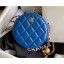 Imitation Chanel Pearl on Chain Round Clutch with Chain Bag Blue 2020 CE00773
