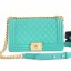 Imitation Chanel Quilted Calfskin Medium Boy Flap Bag A67086 Green 2019 Collection CE01932