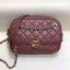 Imitation Chanel Quilted Grained Calfskin Round CC Metal Camera Bag AS6066 Burgundy 2019 Collection CE02745