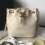 Imitation Chanel Quilted Leather Chain Drawstring Mini Bucket Bag White 2019 Collection CE04381