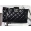 Imitation Chanel Quilting Waxy Leather Clutch with Chain Bag Black 2019 CE01988