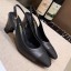 Imitation Chanel Slingback Mid-Heel Pumps Black 2019 Collection CE02052